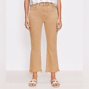 LOFT Frayed Kick Flare Jeans in Khaki size 27/4